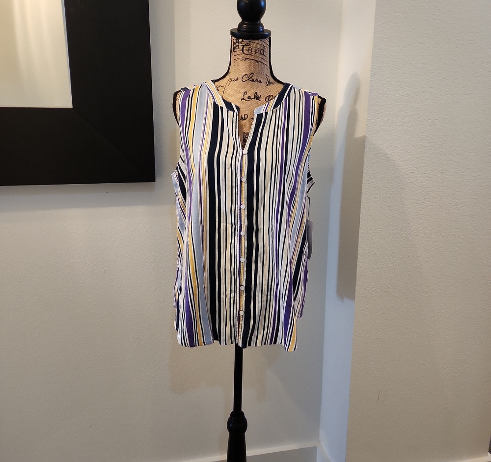 Liz Claiborne Multicolor Striped Blouse